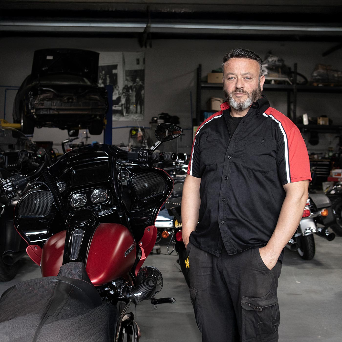 Milwaukee Motorcycle Clothing Co. Men's Blk/Red Mechanic Work