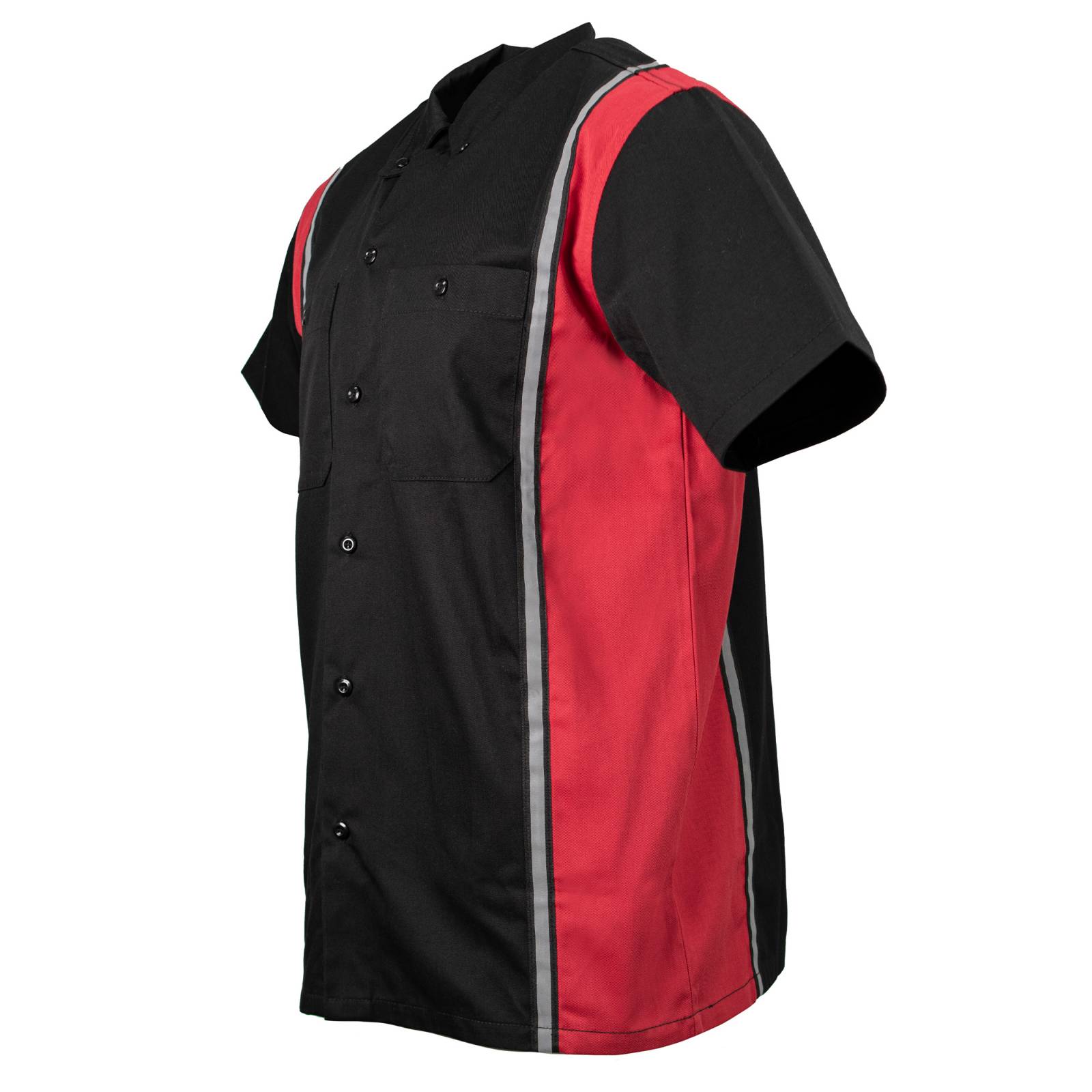 Milwaukee Motorcycle Clothing Co. Men’s Blk/Red Mechanic Work Shirt – w / Reflective Strip, Rider‑Built MDM11607