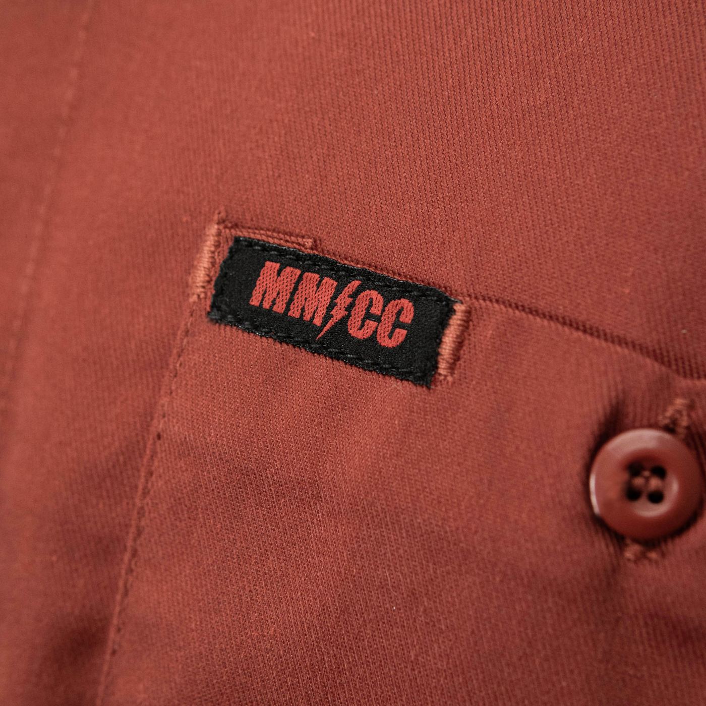 MMCC Men's Orange Super Duty Classic Mechanic Button Up Shirt - 2 Chest Pockets - Microfiber Panel - MDM11627