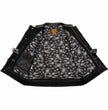 Milwaukee Leather MDM3035 Men’s Wrecker Club Vest – Black Denim & Leather, Diamond Quilt, White Stitch