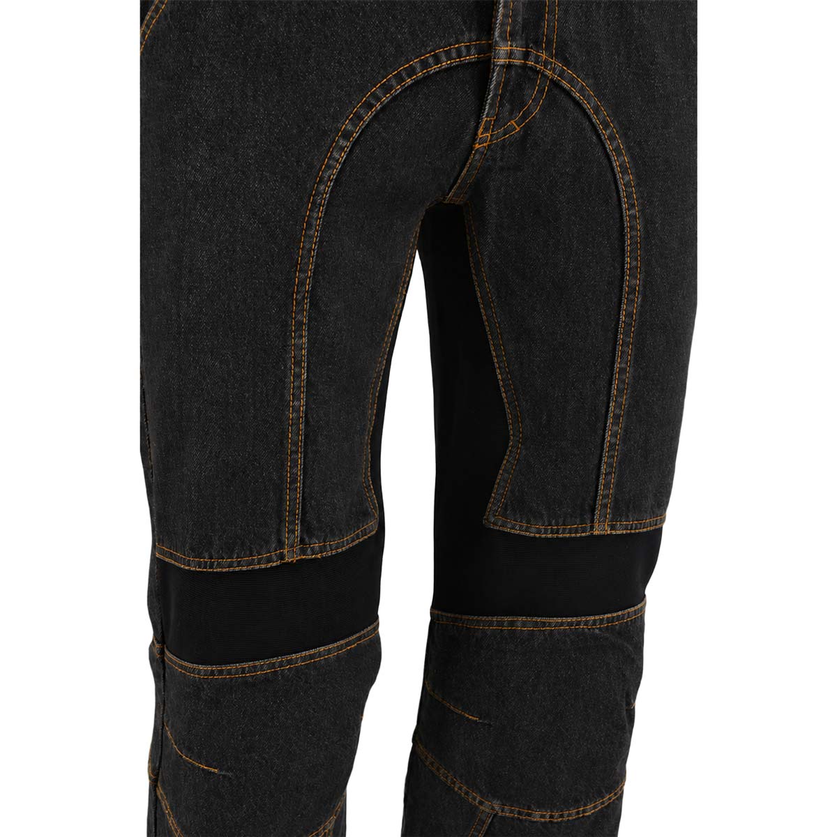 Milwaukee Leather Men's Classic Black Denim Motorcycle Pants, MDM5016