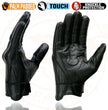 Milwaukee Leather MG7501 Men's Black Leather i-Touch Screen Compatible Gel Palm Motorcycle Gloves W/ Protective Knuckle