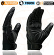 Milwaukee Leather MG7503 Men's Black Leather  i-Touch Screen Compatible Mesh Racing Motorcycle Hand Gloves W/ Reflector