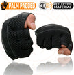 Milwaukee Leather MG7504 Men's Black Perforated Mesh Gel Palm Fingerless Motorcycle Hand Gloves W/ ‘Reflective Piping’