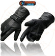 Milwaukee Leather MG7505 Men's Black Gauntlet Leather Winter Motorcycle Hand Gloves