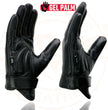 Milwaukee Leather MG7510 Men's Black Leather Gel Padded Palm Short Wrist Motorcycle Hand Gloves W/ ‘Full Panel Cover’