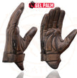 Milwaukee Leather MG7512 Men's Brown Leather Gel Padded Palm Short Wrist Motorcycle Hand Gloves W/ ‘Full Panel Cover’
