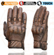 Milwaukee Leather MG7514 Men's Brown Leather with Gel Palm Motorcycle Gloves W/ Protective Knuckle