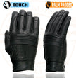 Milwaukee Leather MG7516 Men's Black Leather ’I - Touchscreen Compatible’ Gel Palm Motorcycle Hand Gloves W/ Flex Knuckles