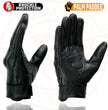 Milwaukee Leather MG7521 Men's Black Leather Gel Padded Palm Motorcycle Hand Gloves W/ Rubberized Protective Knuckle