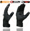 Milwaukee Leather MG7540 Men's Black Leather Protective Knuckle Racer Motorcycle Gloves W/ Elasticized Reflective Fingers
