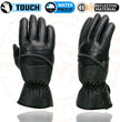 Milwaukee Leather MG7551 Men's Black Cowhide Leather Gauntlet Motorcycle Hand Gloves W/ i-Touch Screen and Waterproof