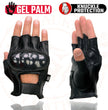 Milwaukee Leather MG7555 Men's Black Leather Gel Padded Fingerless Motorcycle Gloves w/ Knuckle Protection