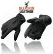Milwaukee Leather MG7595 Men's Black Deerskin Unlined Motorcycle Hand Gloves w/ Sinch Wrist Closure