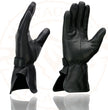 Milwaukee Leather MG7725 Women's Black Leather Gauntlet Motorcycle Gloves w/ Wrist Strap Closure