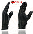 Milwaukee Leather MG7760 Women's Black Leather Gel Palm Lightweight Motorcycle Hand Gloves W/ Stylish ‘Wrist Detailing’