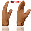Milwaukee Leather MG7760 Women's Saddle Leather Gel Palm Lightweight Motorcycle Hand Gloves W/ Stylish ‘Wrist Detailing’