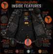 Milwaukee Leather MPM1625 Men's Armored Plaid Riding Shirt - CE Shoulder & Elbow Armor - Aramid Reinforced