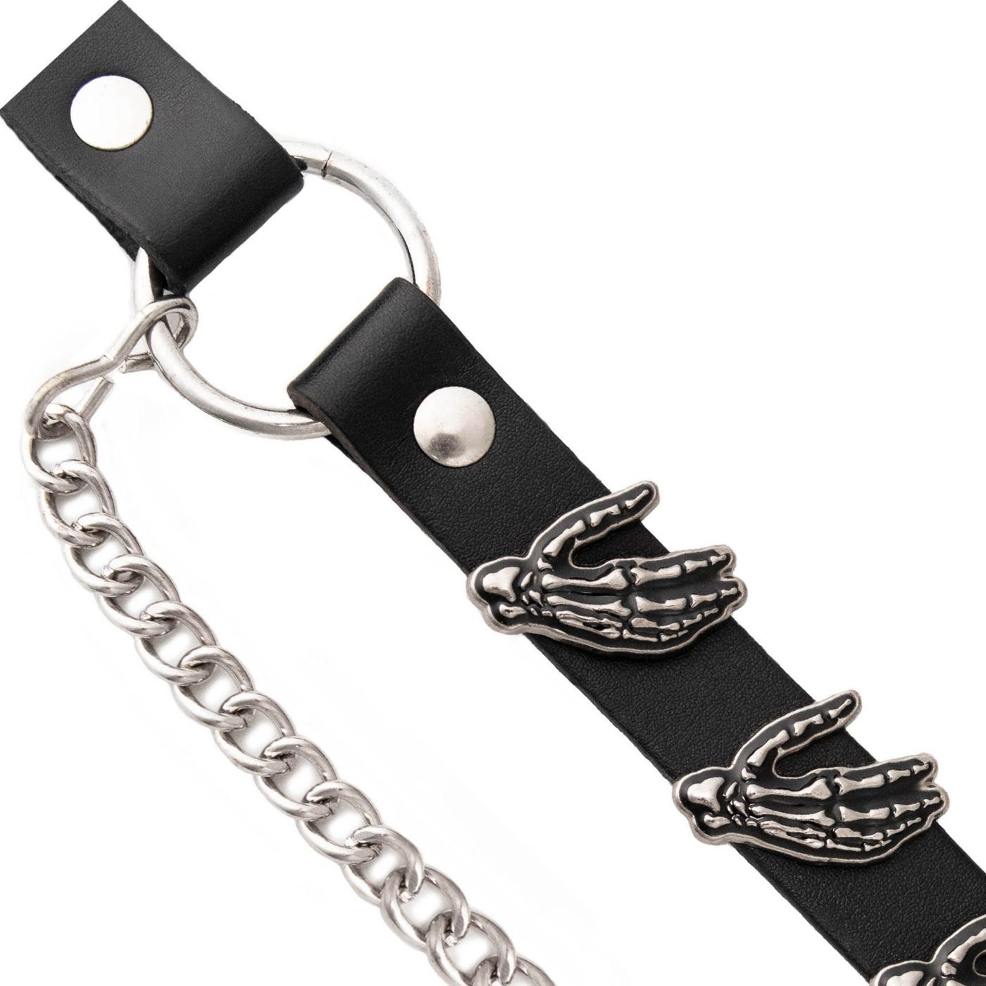 Milwaukee Leather Silver Skeleton Hand Emblem Boot Chain with Adjustable Strap – MLA3006