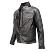 Milwaukee Leather MLM1614 Men’s Black Premium Leather Shirt Style Jacket w/ Removable Hoodie