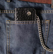 Milwaukee Leather Black Crocodile-Stamped Leather Biker Wallet, MLW7847