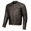 Milwaukee Motorcycle Clothing Co. Men's Anarchy Scooter Style Vintage Brown Premium Leather Riding Jacket MMC10004
