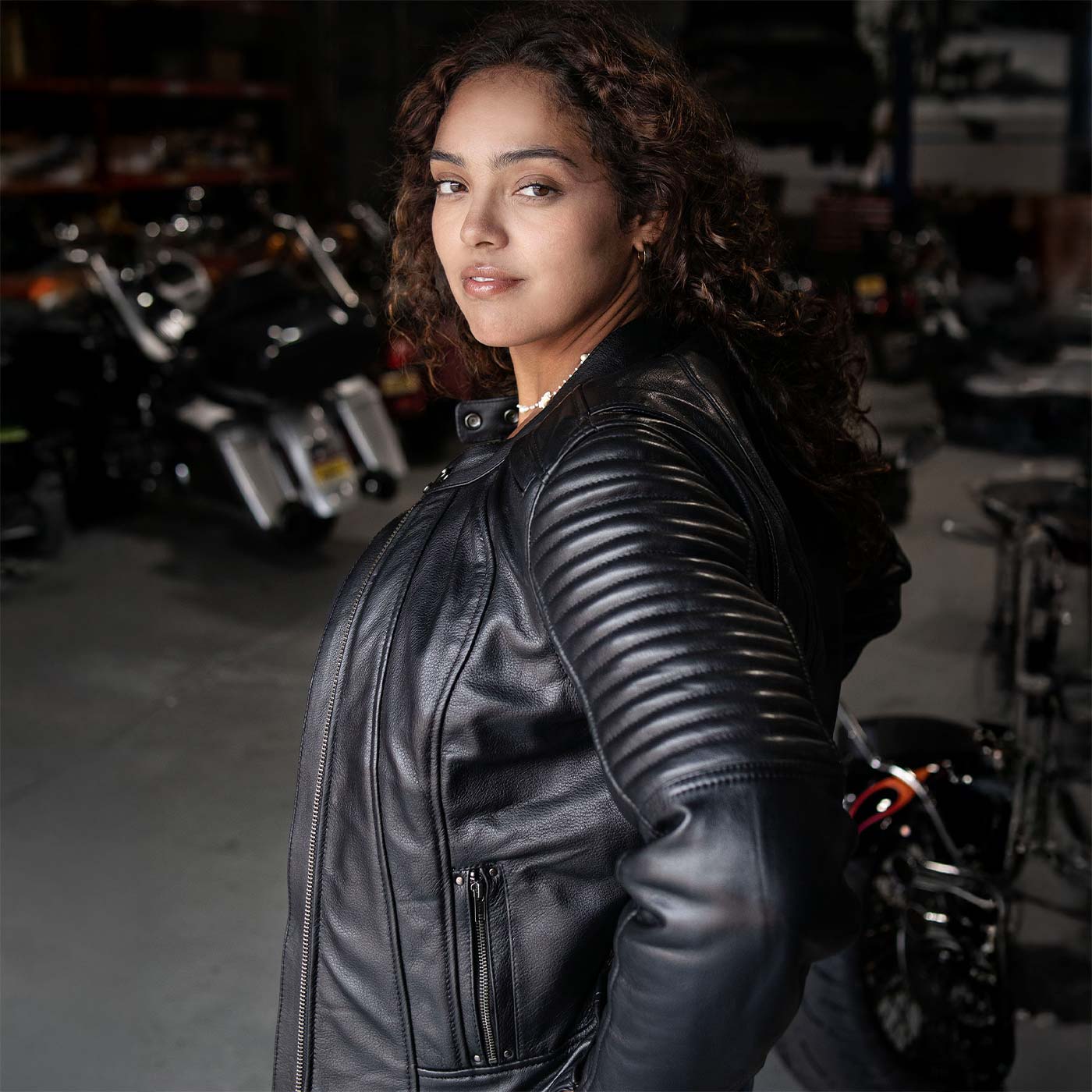 MＫT　レディース　BLK M Milwaukee Motorcycle Clothing Co. Women's Foxy Scooter Style Black