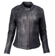 Milwaukee Motorcycle Clothing Co. Women's Foxy Scooter Style Black Premium Leather Jacket w/ Mandarin Collar MMC20000