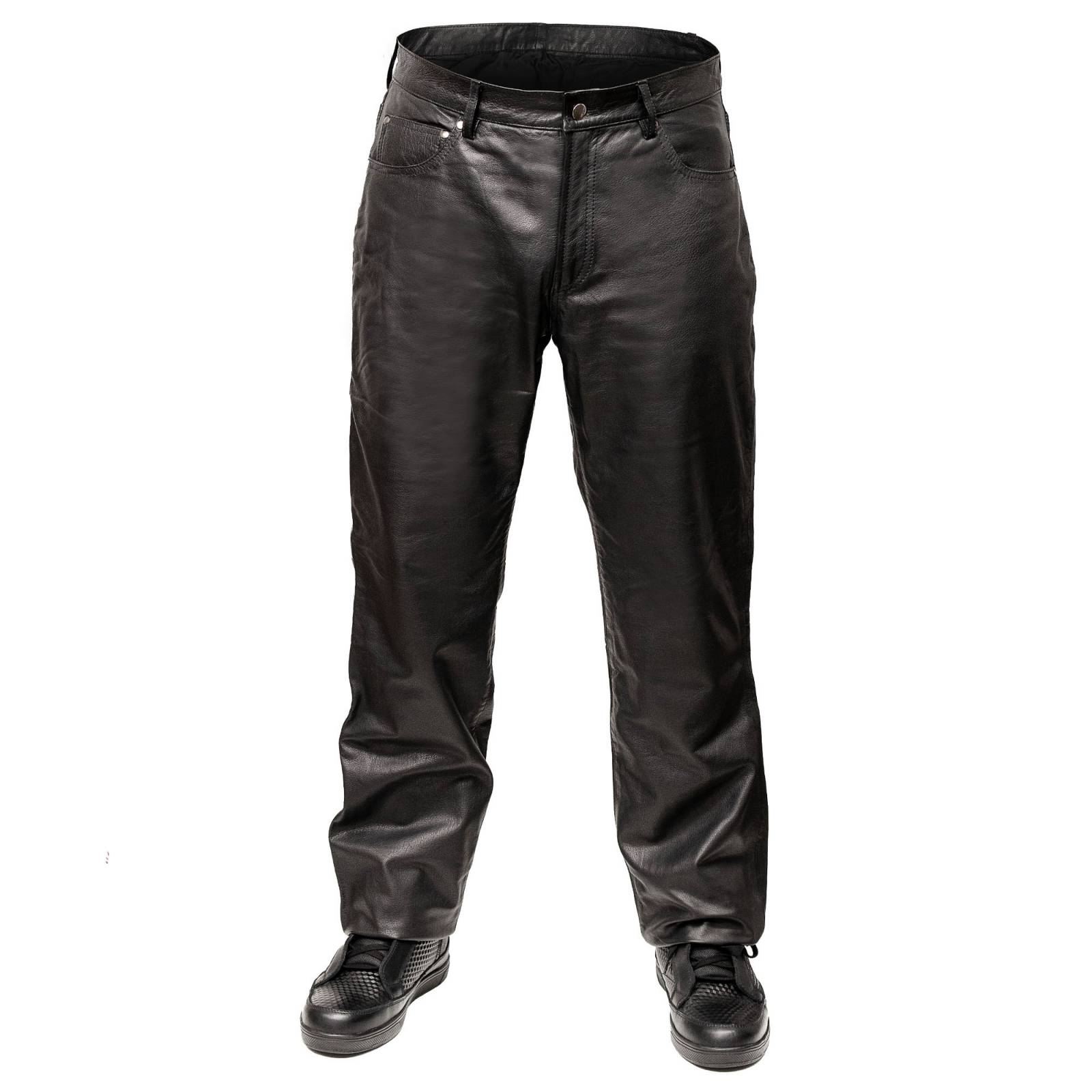 Milwaukee Motorcycle Clothing Co. Men’s Branson Black Premium Leather Biker Lined Pants –  5-Pocket  MMC50000
