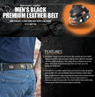 Milwaukee Leather Men's Freedom Line Black Leather Belt with USA Flag Emblems - 1.5 Inch - MP7140