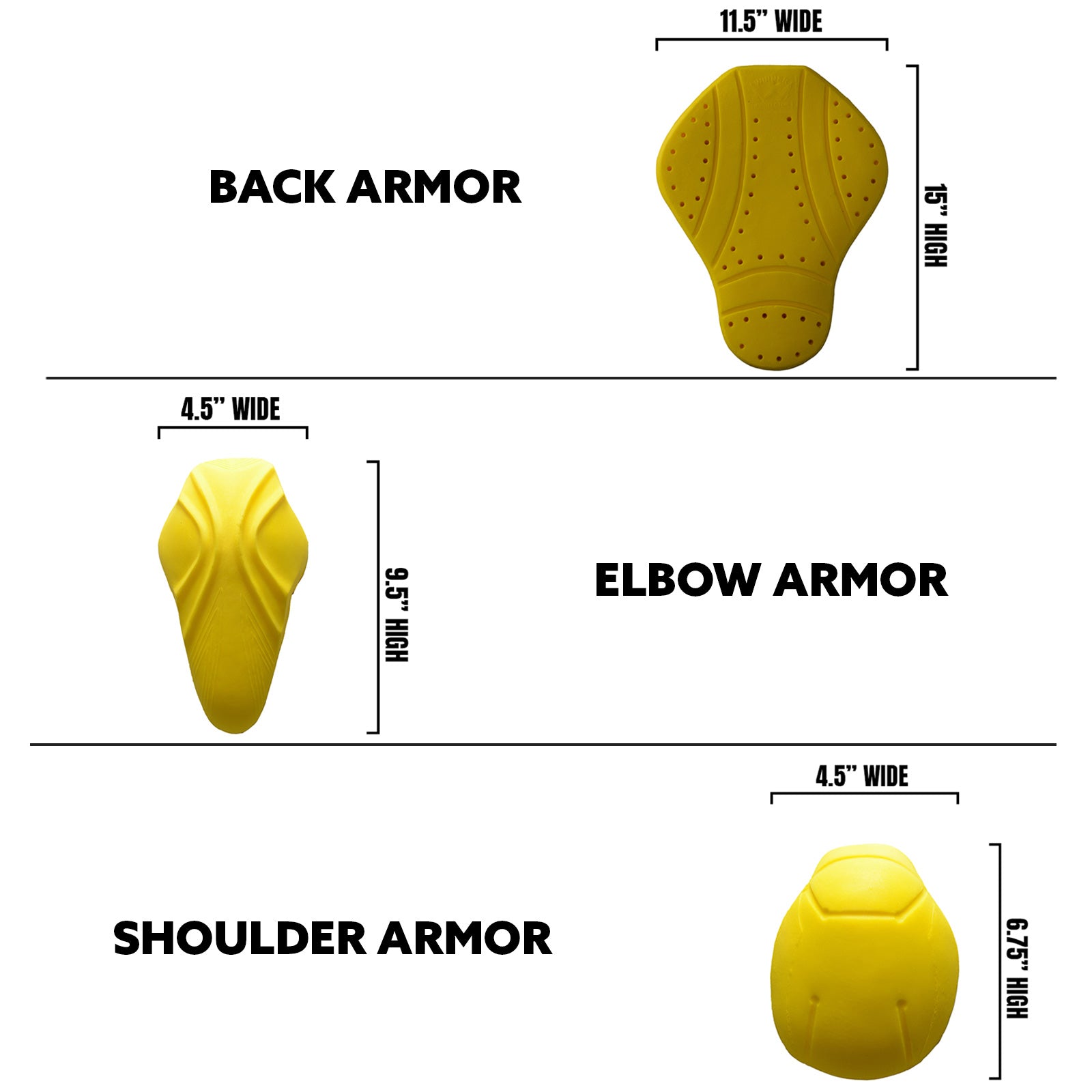 Milwaukee Leather MP7908 5-PC CE-Approved Motorcycle Armor for Shoulder, Elbow and Back| Armor for Motorcycle Jackets