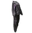 Milwaukee Leather MPL9601 Women's Black and Purple Water Resistant Rain Suit w/ Reflective Material and Hoodie