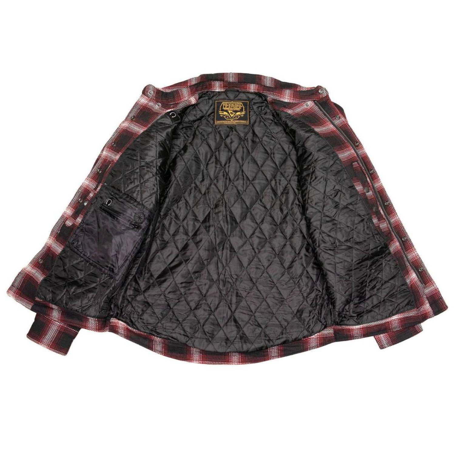 Milwaukee Leather Men’s Grim Stone Heavy Duty Plaid Mechanic Flannel Shirt Jacket - Warmed Lined - MPM1637