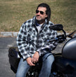 Milwaukee Leather MPM1638 Men's Black and White Checkered Flannel Motorcycle Riding Shirt