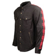 Milwaukee Leather Men’s Two-Tone CE Armored Flannel - Solid Front / Plaid Back - Reinforced w/ Aramid Fibers - MPM1671