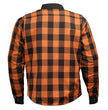 Milwaukee Leather Men’s Two-Tone CE Armored Flannel - Solid Front / Plaid Back - Reinforced w/ Aramid Fibers - MPM1672