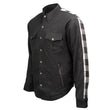 Milwaukee Leather Men’s Two-Tone CE Armored Flannel - Solid Front / Plaid Back - Reinforced w/ Aramid Fibers - MPM1673