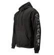 MMCC Men’s Bare Bones Riding Hoodie – Premium Cotton, Reflective Skull Sleeve, Full Zip - MPM1680
