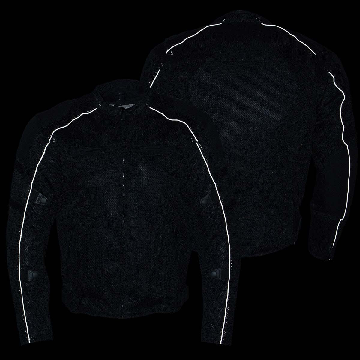 Milwaukee Leather Men's Troubled Black Textile Motorcycle Jacket w/ CE Armor - MPM17029