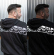 Milwaukee Leather Men's Bare Bones Black Reflective Skull CE Armored Riding Hoodie, Shoulder and Elbow Armor - MPM1798