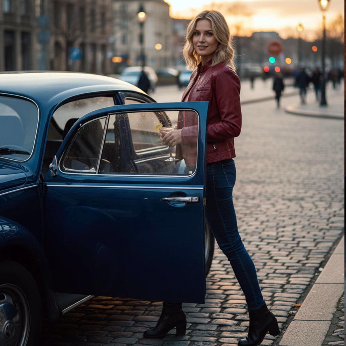 Milwaukee Leather Vintage SFL2811 Women's Red Zipper Front Motorcycle Casual Fashion Leather Jacket