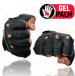 Milwaukee Leather SH195 Men's Black Leather Perforated Gel Padded Palm Fingerless Motorcycle Hand Gloves W/ ‘Open Knuckle’
