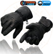Milwaukee Leather Men's Black Gauntlet Motorcycle Gloves-Black Soft Leather Waterproof Cinch Wrist Closure-SH293