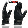 Milwaukee Leather SH296 Men's Black Leather Mesh Racing Motorcycle Hand Gloves W/ Padded Knuckle