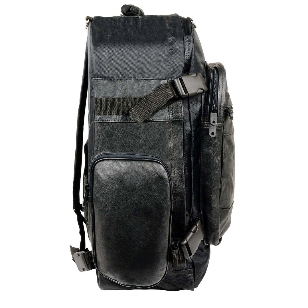Milwaukee Leather SH540 Medium Black Size Leather and Textile Motorcycle Sissy Bar Back Pack Bag