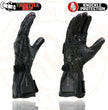 Milwaukee Leather SH717 Men's Black Leather Gauntlet Racing Motorcycle Hand Gloves W/ Hard Knuckle Protection Extra Grip Reinforced Palm