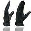 Milwaukee Leather SH721 Women's Black Perforated Leather Full Finger Motorcycle Hand Gloves W/ Breathable ‘Open Knuckle’