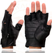 Milwaukee Leather SH851 Men's USA Deer Skin Leather Black Gel Padded Palm Fingerless Motorcycle Riders Gloves
