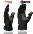 Milwaukee Leather SH858 Men's Thermal Lined USA Deerskin Black Leather Motorcycle Gloves w/ Cinch Wrist Closure