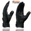 Milwaukee Leather SH868 Men's USA Deerskin Black Vented Perforated Leather Motorcycle Riders Gloves